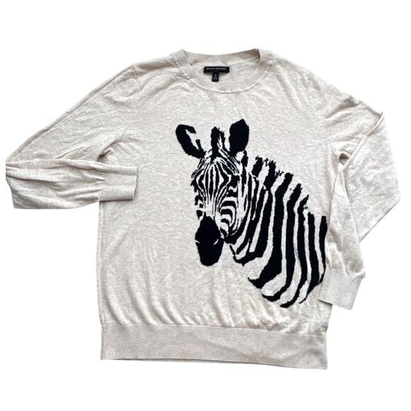 Banana Republic Zebra Cotton Sweater M - Picture 5 of 6